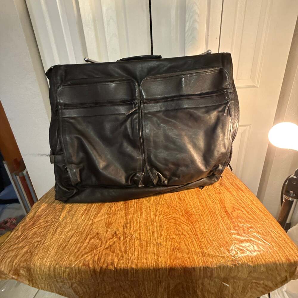 Dior Homme Black Leather Deville garment bag